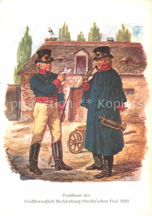 Postbote Brieftraeger Postillione Mecklenburg-Strelitz Post 1