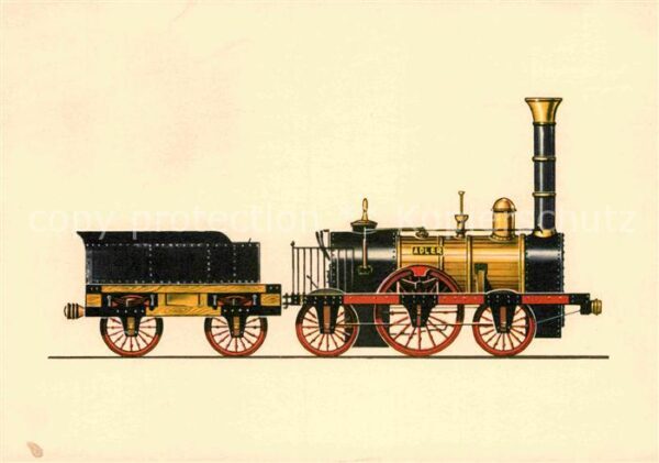 Lokomotive Adler 1835 Zeichnung Swoboda