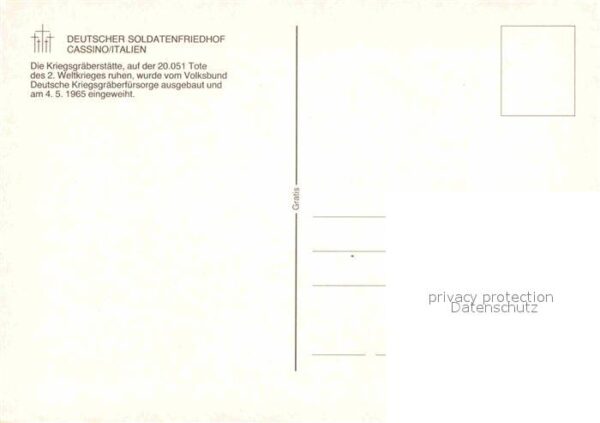 Friedhof Deutscher Soldatenfriedhof Cassino Ital – Bild 2
