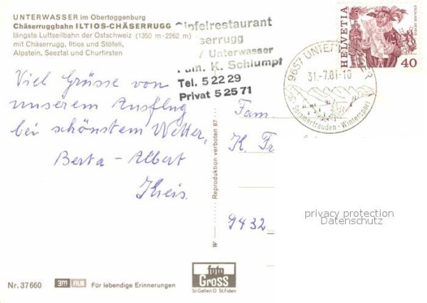 Seilbahn Chäserrugg Iltios Unterwasser Stöfeli A – Bild 2