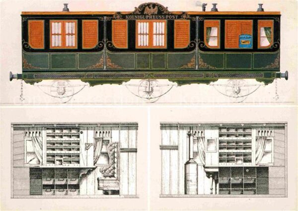 Eisenbahn Bahnpostwagen Preussen 1859