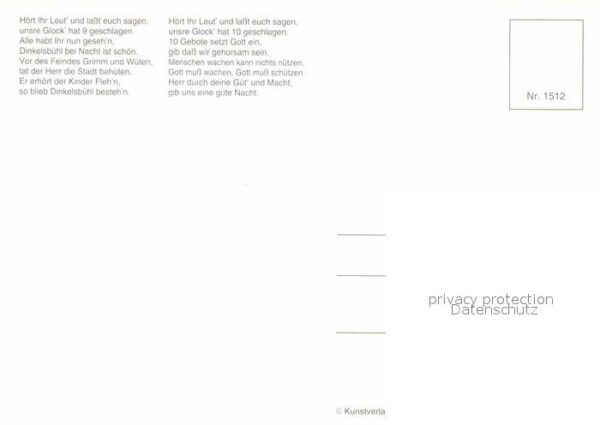 Leibgarde Wache Nachtwächer Gedicht Dinkelsbühl – Bild 2