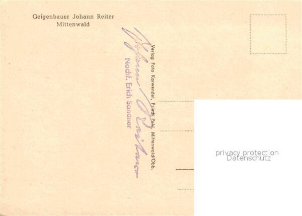 Geige Geigenbauer Johann Reiter Mittenwald – Bild 2