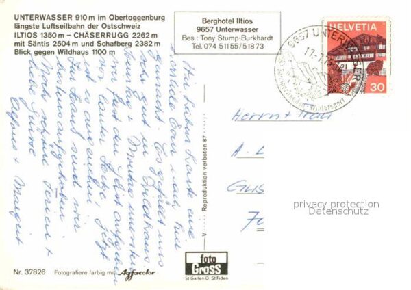 Seilbahn Iltios Chäserrugg Unterwasser Obertogge – Bild 2