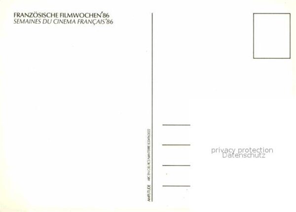 Kino Film Frankreich Filmwochen 86 – Bild 2