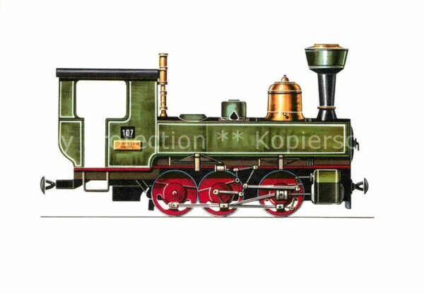 Lokomotive Tender-Lokomotive 1893 Zeichnung Swobod