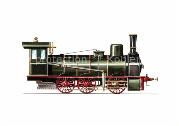 Lokomotive Güterzug-Lokomotive 1877 Zeichnung Swob
