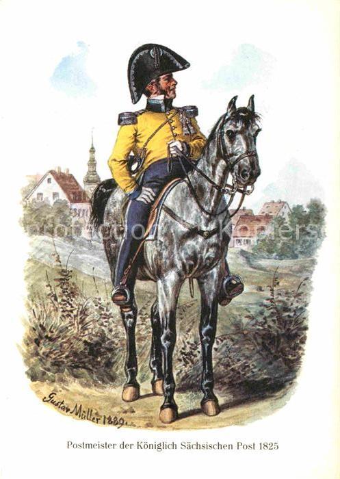 Post Postmeister Sachsen 1825 Künstlerkarte