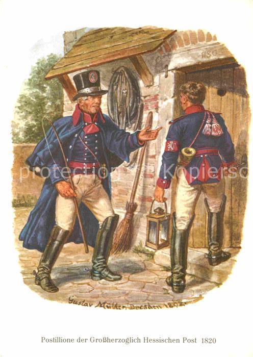 Post Postillione Hessen 1820 Künstlerkarte G