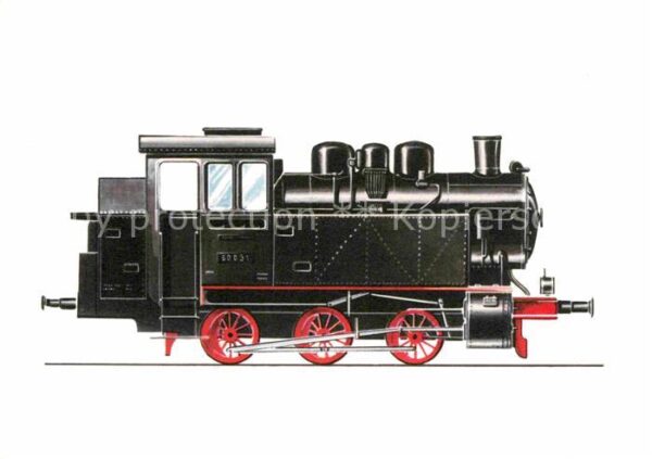 Lokomotive Güterzug-Tenderlokomotive 80031 Zeichnu