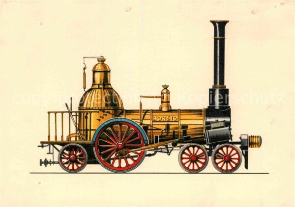 Lokomotive Saxonia 1839 Zeichnung Swoboda