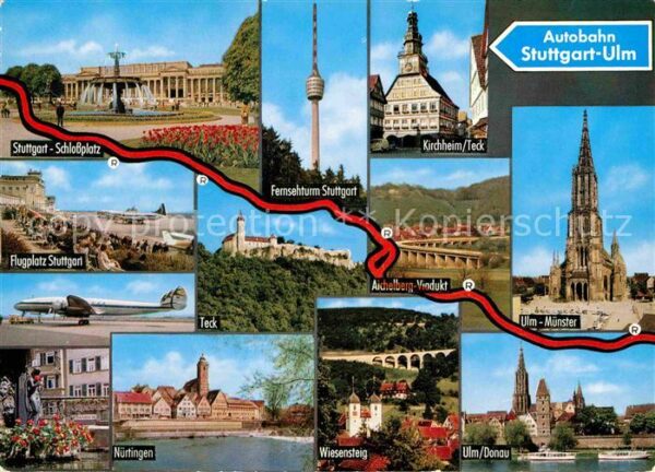 Autobahn Stuttgart-Ulm Aichelberg-Viadukt Nürtin