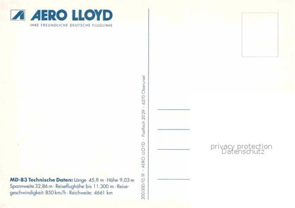 Flugzeuge Zivil Aero Lloyd Mc Donnell Douglas MD-83 – Bild 2