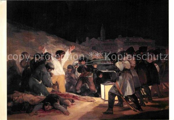 Kuenstlerkarte Francisco de Goya 3 Mayo 1808 Madrid Fu