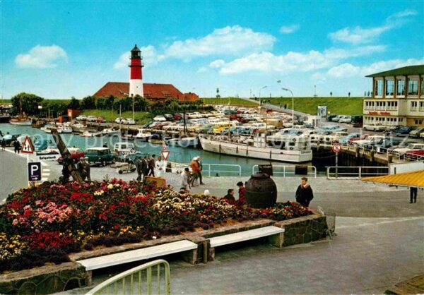 Buesum Nordseebad Partie am alten Hafen Leuchtturm