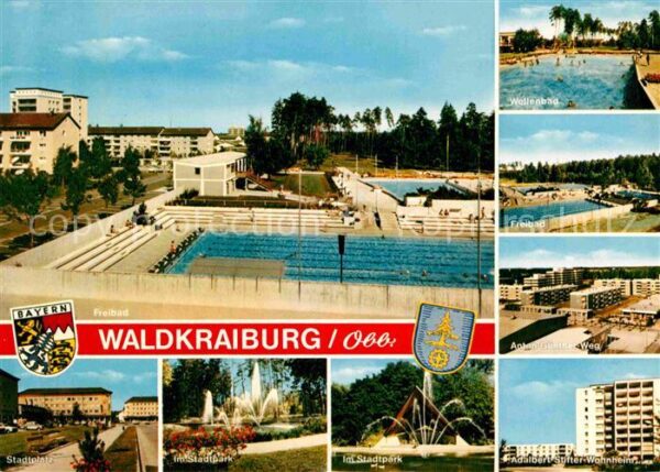 Waldkraiburg Freibad Wohnsiedlung Stadtplatz Stadtpa