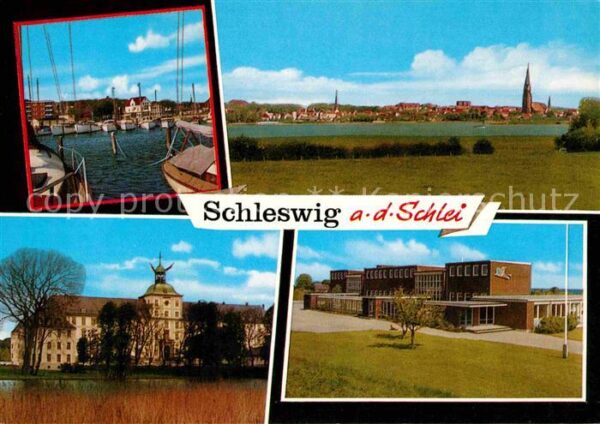 Schleswig Schlei Panorama Hafen Gebäude