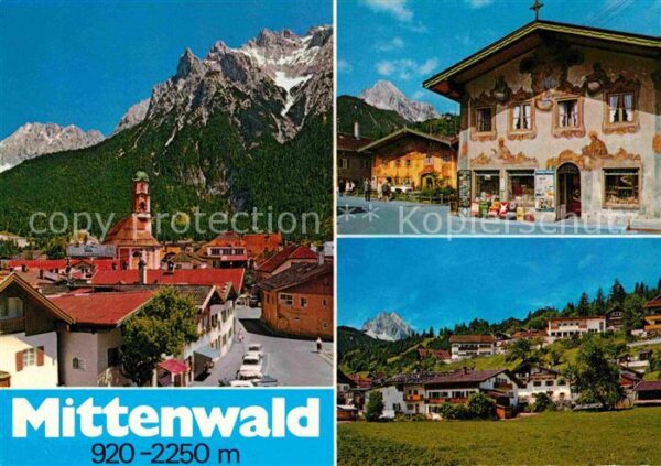 Mittenwald Bayern Teilansichten Höhenluftkurort Im Gries