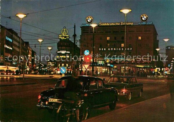 Muenchen Karlsplatz Nachtaufnahme