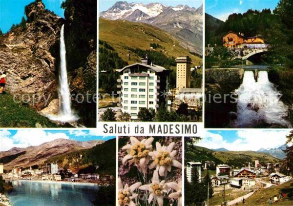 Madesimo Teilansichten Alpen Wasserfall See Edel