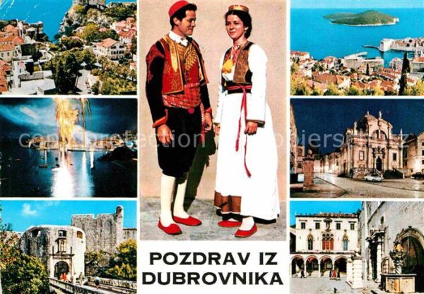 Dubrovnik Ragusa Teilansichten Küstenstadt Trachten