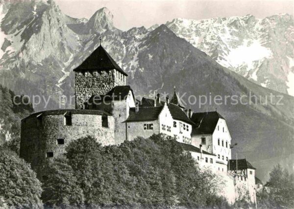 Vaduz Schloss mit Falknis Rätikon