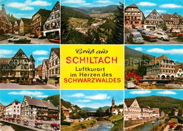 Schiltach Teilansichten Fachwerkhäuser Panorama S