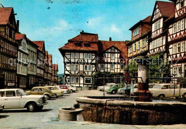 Bad Sooden-Allendorf Marktplatz Brunnen Fachwerkhäuser