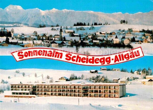 Scheidegg Allgaeu Kursanatorium Sonnenalm Winterpanorama