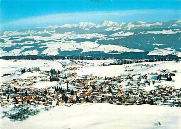 Scheidegg Allgaeu Panorama Wintersportplatz mit Nagelfluh