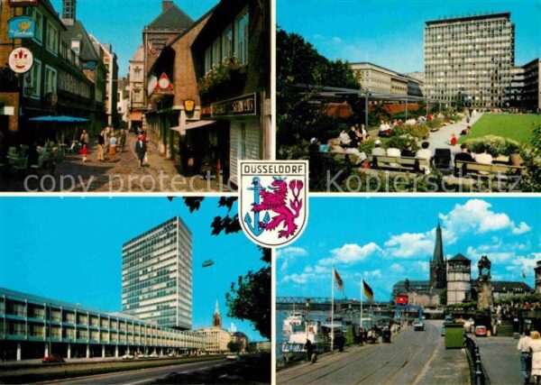Duesseldorf Innenstadt Fussgängerzone Hochhaus Ufer