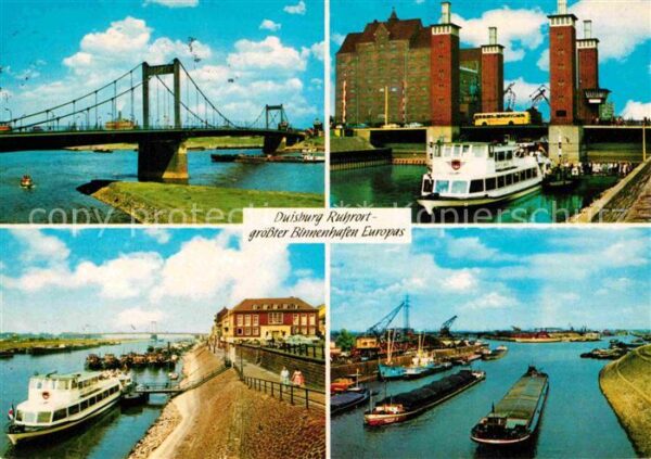 Duisburg Ruhr Brücke Binnenhafen Schleuse Anleger