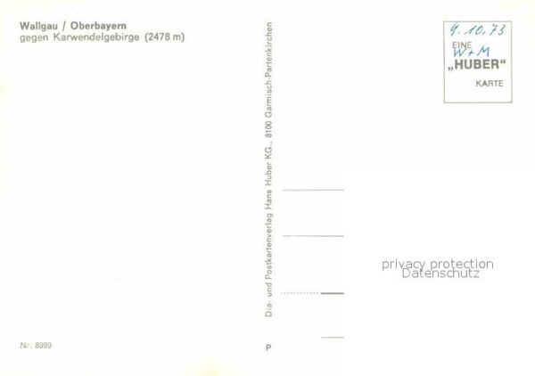 Wallgau gegen KarwendelgebirgeHuber Karte Nr 89 – Bild 2