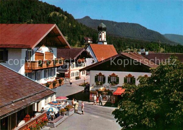 Wallgau Ortspartie bei der Kirche Huber Karte N