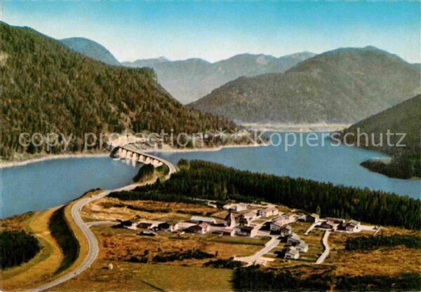 Sylvensteinsee Lenggries Neufall Bayerische Alpen Fliegeraufnahm