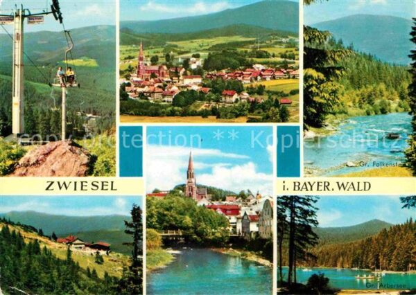 Zwiesel Niederbayern Sessellift Panorama Bayerischer Wald Gr