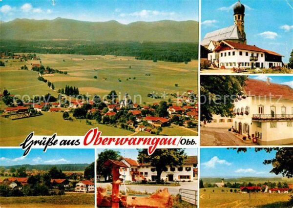 Oberwarngau Kirche Dorfpartie Brunnen Fliegeraufnah