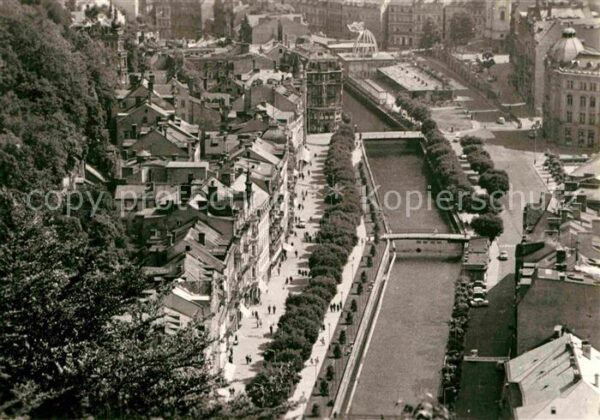 Karlovy Vary Blick auf das Badeviertel vom Spazierwe