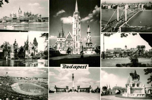 Budapest Donau Brücke Schloss Kirche Denkmal Hel