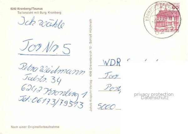 Kronberg Taunus Teilansicht mit Burg Kronberg – Bild 2