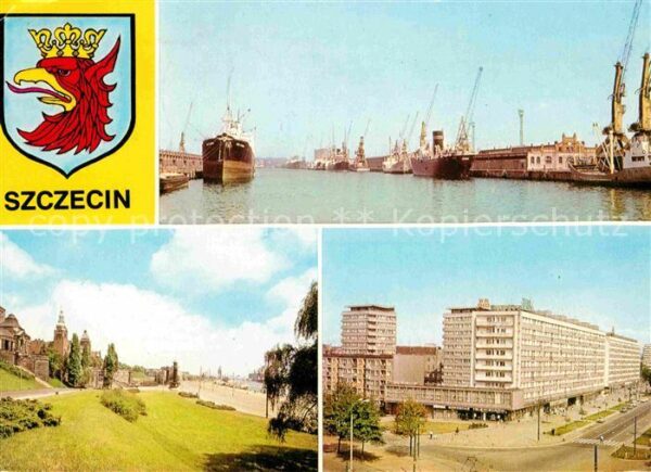 Szczecin Stettin Port na Odrze Waly Chrobrego Aleja Wyzw