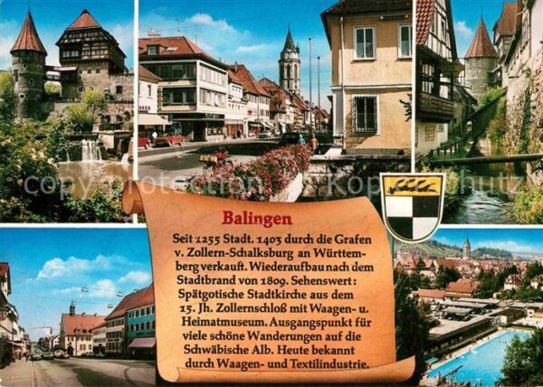 Balingen Zollernschloss Strassenpartie Kirche Ba