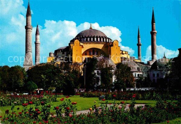 Istanbul Constantinopel Sultanahmet Parki ve Ayasofya Hagia Sop