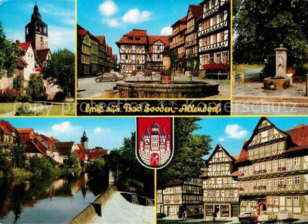 Bad Sooden-Allendorf Altstadt Fachwerkhäuser Brunnen Werra W