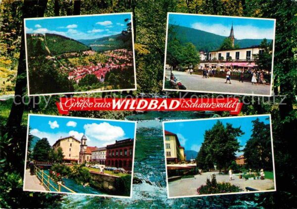 Wildbad Schwarzwald Panorama Thermalbad Ortspartie an der K