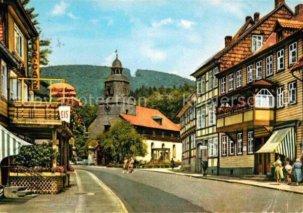 Bad Grund Osteroder Strasse mit St Antoniuskirche