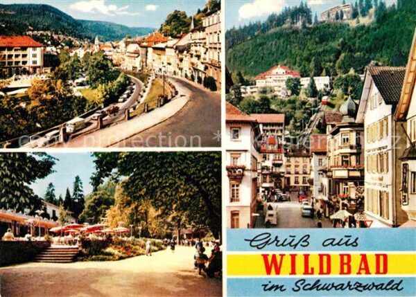 Wildbad Schwarzwald Innenstadt Blick zum Sommerberg Hotel K