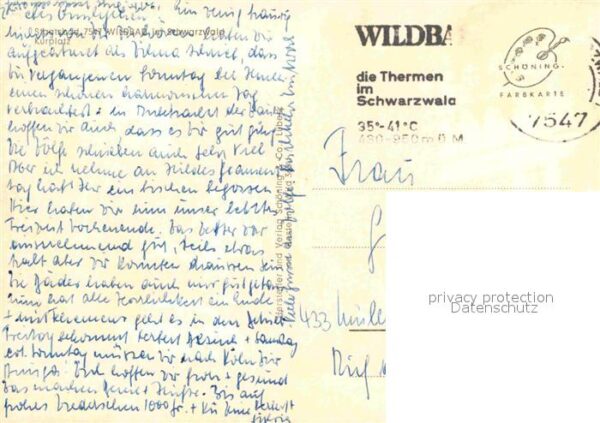 Wildbad Schwarzwald Kurplatz Brunnen Hotel Post – Bild 2