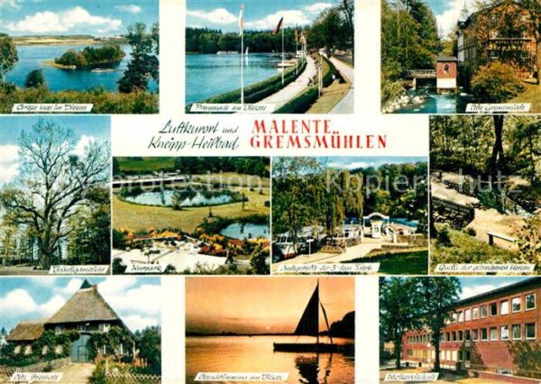 Malente-Gremsmuehlen Promenade Dieksee Mühle Kurpark Quelle