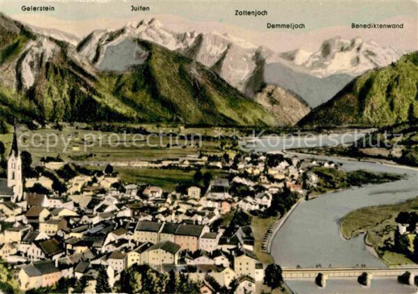 Bad Toelz Panorama Blick auf Isar die die Tiroler